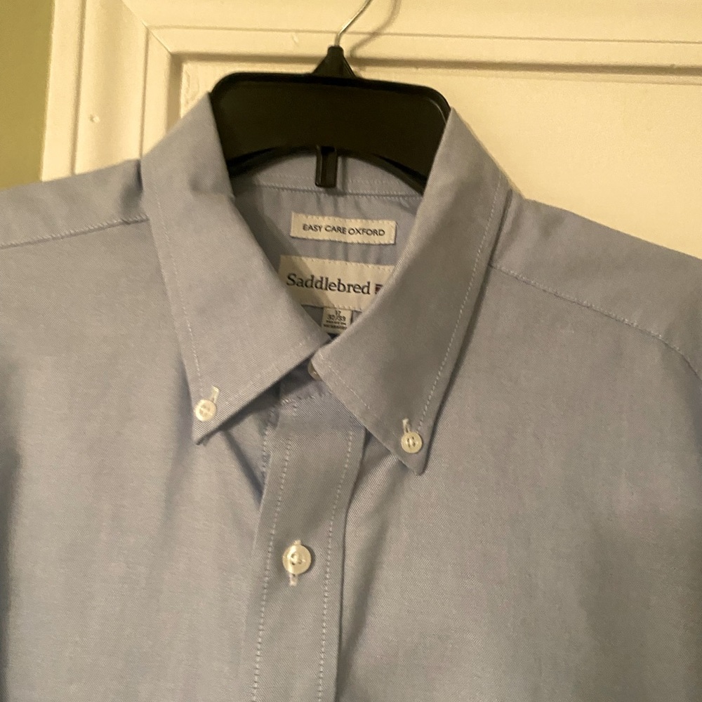 Classic Oxford button down long sleeved blue shirt